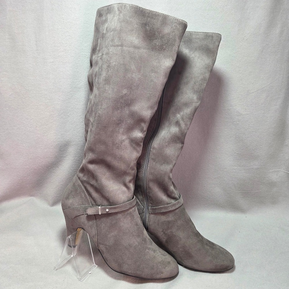 Bella Vita Sasha Tall Boots Gray Faux Suede Updated Lady Poetcore 11 NARROW